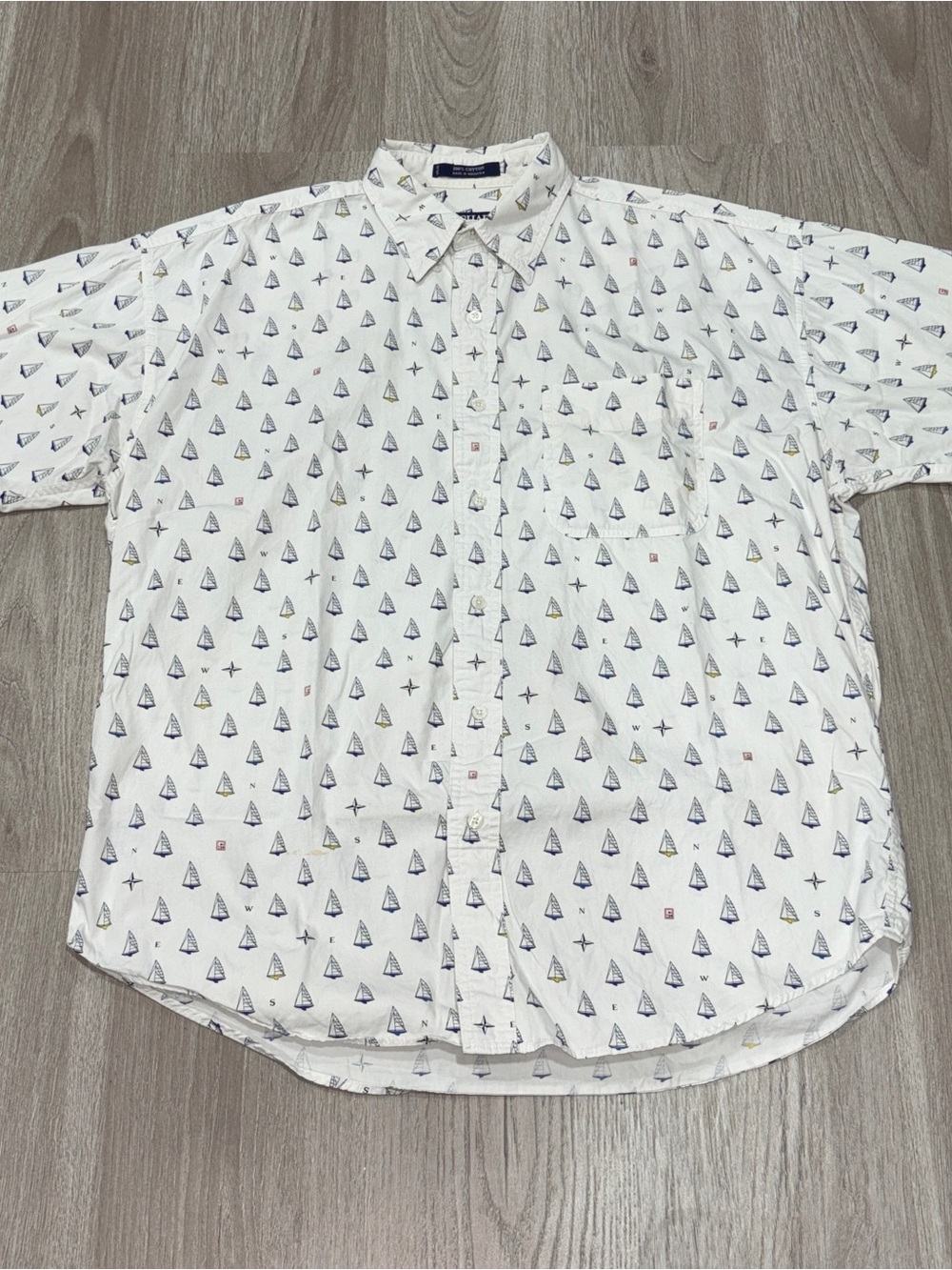 Chaps Ralph Lauren Sailboat Print
Button Up Shirt Mens L Nautical Cotton